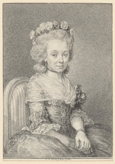 Mademoiselle Grogniard, Lady of Saint-Just av Charles Nicolas Cochin II