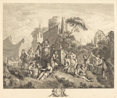 Landsbymesse av Charles Nicolas Cochin I after François Boucher