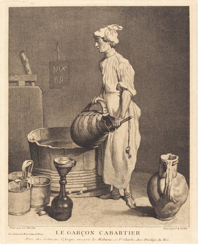 Gjestgivergutten av Charles Nicolas Cochin I after Jean Siméon Chardin
