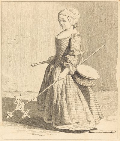 Den unge soldat av Charles Nicolas Cochin I after Jean Siméon Chardin