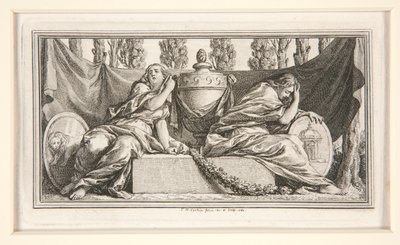 Begravelsesvignett for frue de France, hertuginne av Parma av Charles Nicolas Cochin the younger