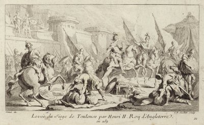 Kong Henry II av England løfter beleiringen av Toulouse av Charles Nicolas II Cochin