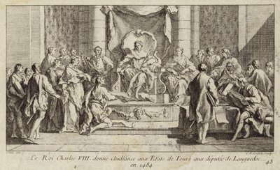 Charles VIII av Frankrike holdt en høring til varamedlemmer fra Languedoc ved Estates General i Tours av Charles Nicolas II Cochin