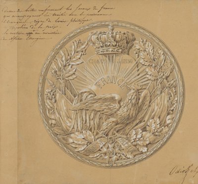 Design for medaljen til minne om charteret av 1830, 1830. av Charles Nicolas Odiot