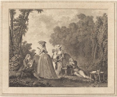 Den hyggelige konserten av Charles Nicolas Varin after Nicolas Lavreince