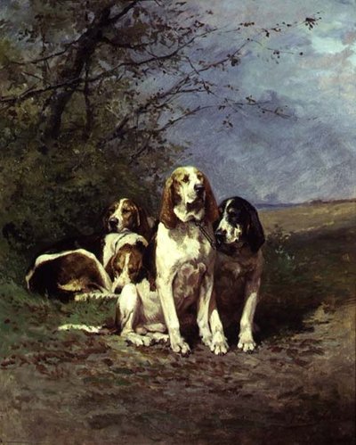 Hunder hviler (panel) av Charles Oliver de Penne