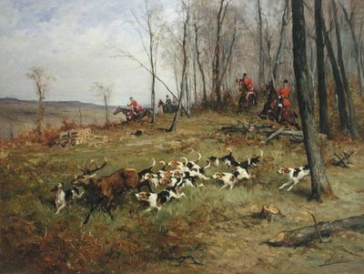 Jakten (olje på lerret) av Charles Oliver de Penne