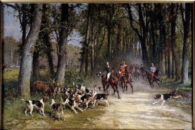 Jakthertugen av orleans løp til lunden til Sylvie. Maleri av Charles Olivier De Penne (1831-1897) av Charles Oliver de Penne
