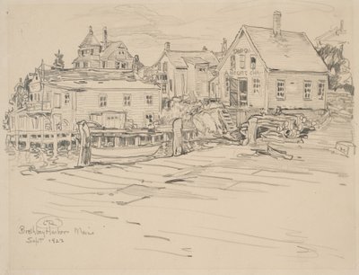 Boothbay Harbor, Maine, 1923 (grafitt på papir) av Charles P. Reiffel