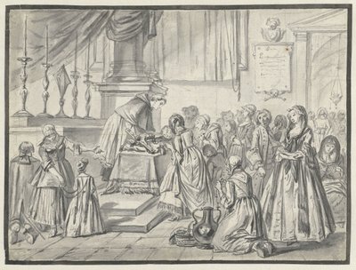 Kirkelig scene med korsdyrkelse på langfredag av Charles Parrocel