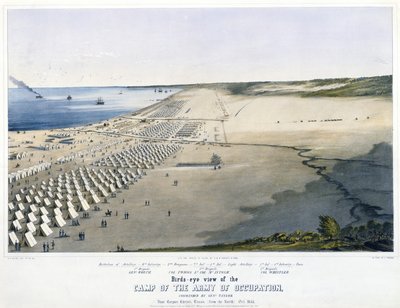 Fugleperspektiv av Okkupasjonshærens leir, kommandert av genl. Skredder. Nær Corpus Christi, Texas, [fra nord] oktober 1845. av Charles Parsons