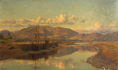 Old Wigtown Quay and Cairnsmuir, ca. 1890 (olje på lerret) av Charles Parsons Knight