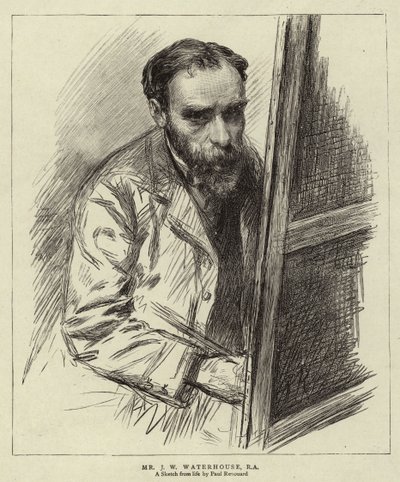 Mr J W Waterhouse, RA (litho) av Charles Paul (after) Renouard