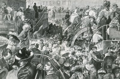 Et populært Cockney Resort: The Crowd ved foten av Highgate Hill på helligdager av Charles Paul Renouard