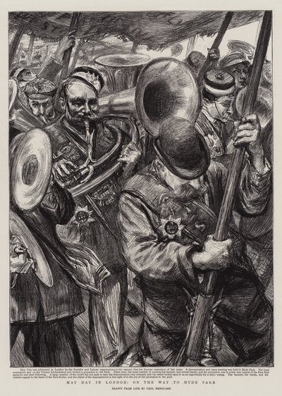 1. mai i London, på vei til Hyde Park av Charles Paul Renouard