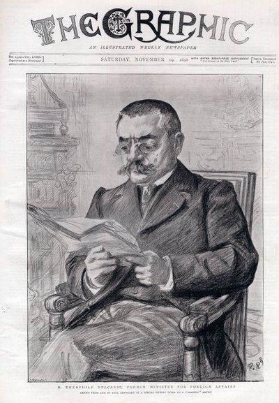 Portrett av Theophile Delcasse (1852-1923), fransk politiker og utenriksminister. av Charles Paul Renouard