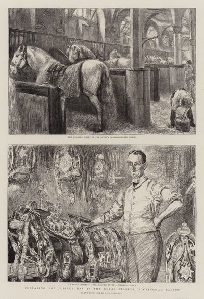 Forbereder til jubileumsdagen i Royal Stables, Buckingham Palace av Charles Paul Renouard