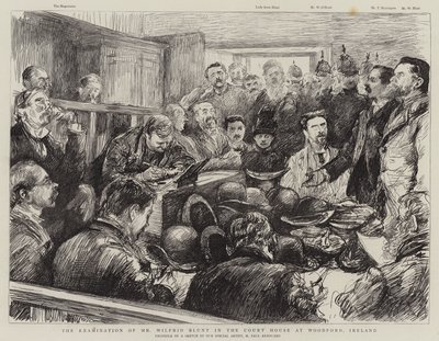 Undersøkelsen av Wilfrid Blunt i Court House i Woodford, Irland av Charles Paul Renouard