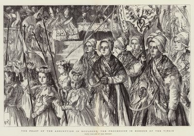 Himmelfartsfesten i Boulogne, prosesjonen til ære for jomfruen av Charles Paul Renouard