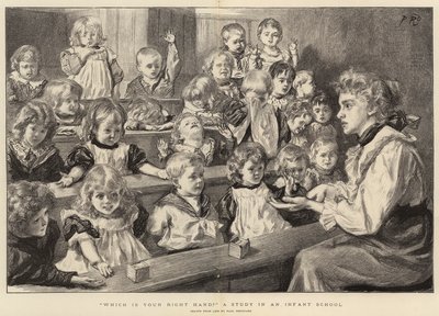 Hvilken er din høyre hånd en studie på en spedbarnsskole av Charles Paul Renouard