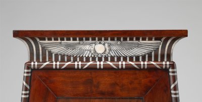 Detail of a Coin cabinet ornamented with silver Egyptian emblems, c.1805 (mahogany) av Charles Percier