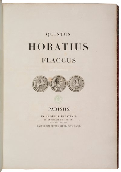 Tittelsiden til Quintus Horatius Flaccus av Charles Percier