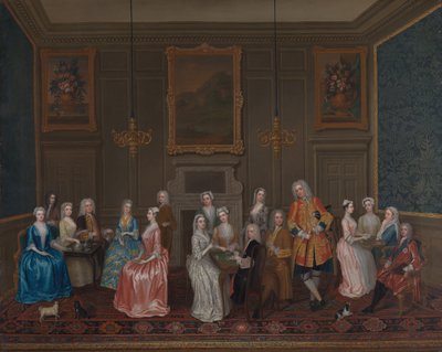 Tea Party på Lord Harrington's House, St. James's, 1730. av Charles Philips