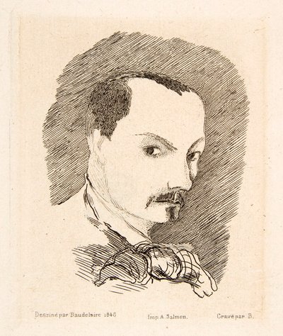 Selvportrett av Charles Baudelaire, pub. 1869. av Charles Pierre Baudelaire