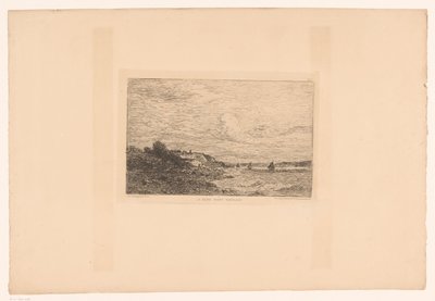 Utsikt over Seinen ved Honfleur La Seine før Honfleur (tittel på objekt) av Charles Pierre Daubigny