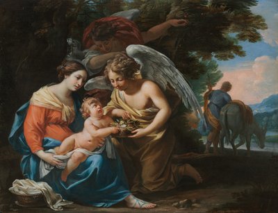 Hvil på flukten til Egypt, ca. 1640. av Charles Poërson
