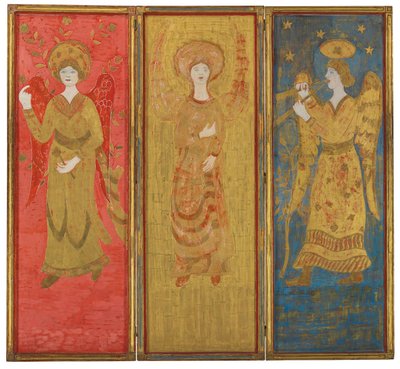 Tre-panels skjerm (omvendt), ca. 1916-17 (olje og bladgull på gessoed tre) av Charles Prendergast