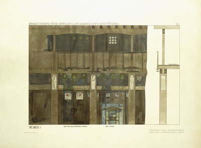 Entrance Hall, ca. 1901 (fargelitografi) av Charles Rennie (after) Mackintosh