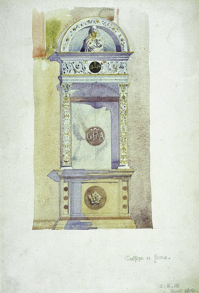 Certosa di Pavia, minnesmerke, 1891 (akvarell på papir) av Charles Rennie Mackintosh
