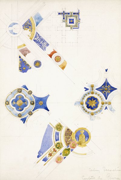 Certosa di Pavia, studier av takdekorasjonen, 1891 av Charles Rennie Mackintosh