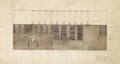 Design for vegg, bord og dører, for A.S. Ball, Berlin, 1905 av Charles Rennie Mackintosh