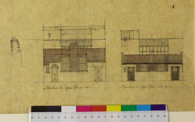 Harold Squire Studio: høyder, alternativ høyde til Glebe Place av Charles Rennie Mackintosh