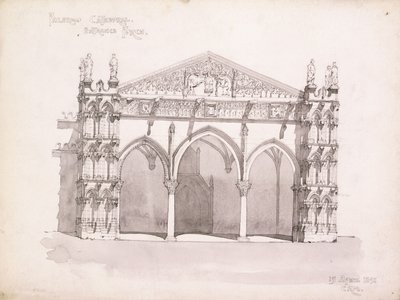 Palermo katedral, studie av inngangsporten av Charles Rennie Mackintosh