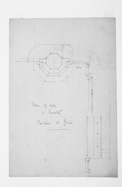 Plan av brønn i toalettet, Certosa di Pavia, 1891 av Charles Rennie Mackintosh