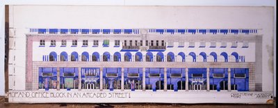 Tidligere uregistrerte arkitektoniske tegninger for en butikk og en arkadegate, ca. 1915 av Charles Rennie Mackintosh