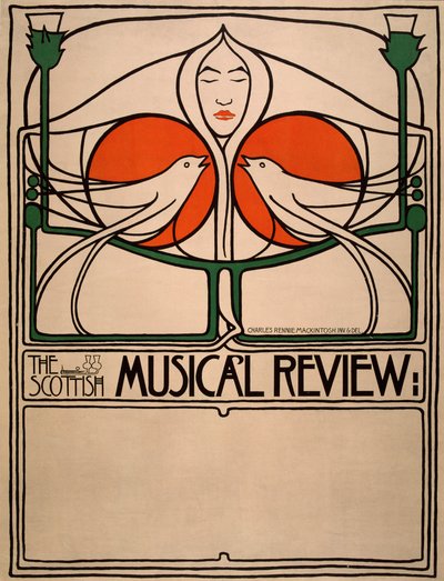Scottish Musical Review (planografisk trykk, litografi, papir) av Charles Rennie Mackintosh