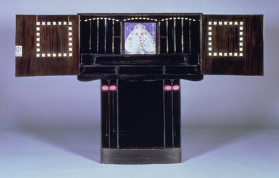 Skrivebord for Hill House, Helensburgh, ca. 1902 (åpen) (se 71064) av Charles Rennie Mackintosh