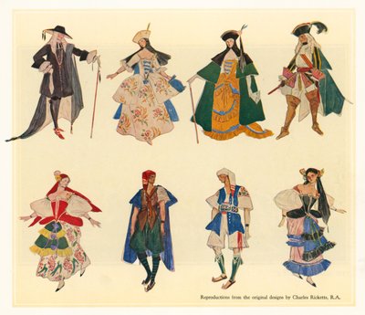 Originale design for The Gondoliers av Charles Ricketts