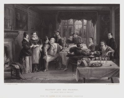 Falstaff og hans venner (gravering) av Charles Robert (after) Leslie