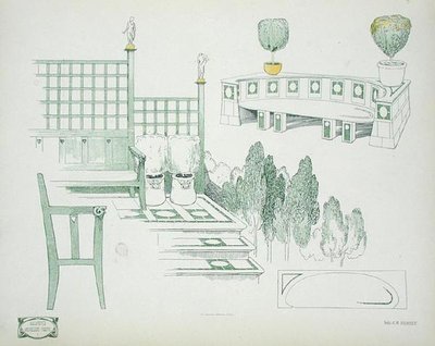 Detaljer om seter og terrasser, fra tidlig på 1900-tallet, fra 