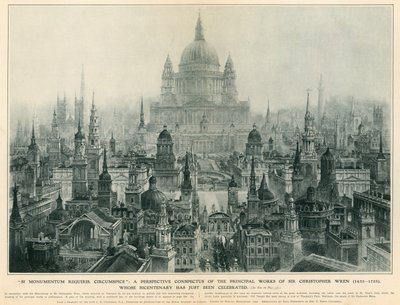 Et perspektivkonspektus av de viktigste verkene til Sir Christopher Wren av Charles Robert Cockerell