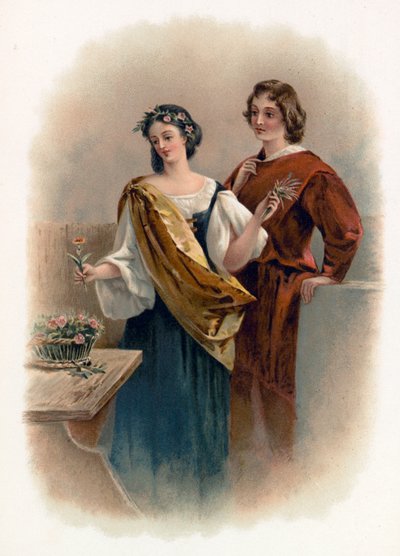 Florizel og Perdita fra Vinterens eventyr av Charles Robert Leslie