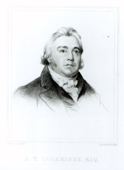 Portrett av Samuel Taylor Coleridge (1772-1834) gravert av Henry Meyer (1782-1847) av Charles Robert Leslie