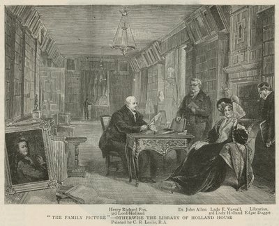Familiebildet - biblioteket til Holland House av Charles Robert Leslie