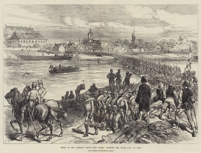 De østerrikske troppenes inntog i Bosnia, krysser elven Save, ved Brod av Sir John Charles Robinson