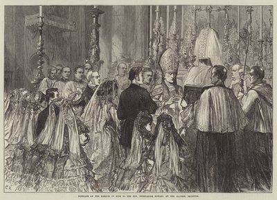 Ekteskap av markisen av Bute med den ærede Gwendaline Howard, ved Oratory, Brompton av Sir John Charles Robinson